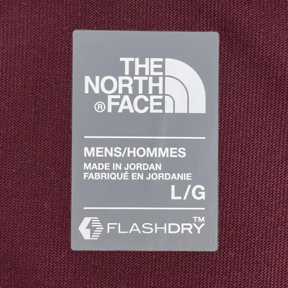 The North Face Men’s Large‎ Red/Black Flashdry Long Sleeve 3-Button Tee Shirt